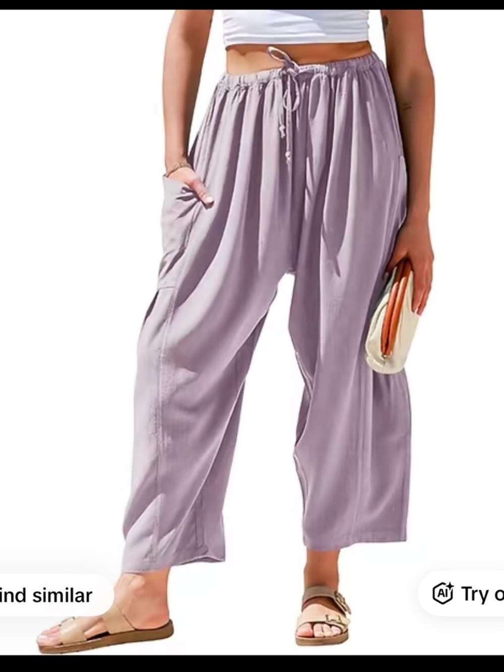 Lavender Wide-Leg Pants